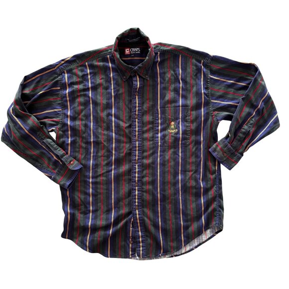 2/$18 SALE! Vintage Chaps Ralph Lauren Button Up Shirt Mens L Crest 90s Preppy‎ - Picture 1 of 8